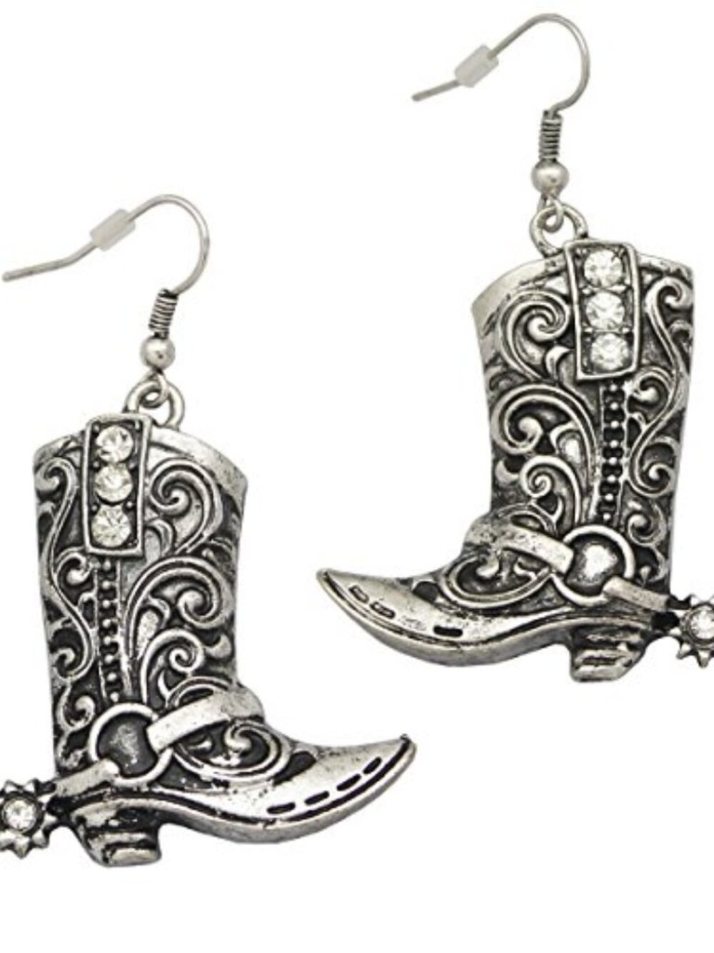 New - Western West Cowgirl Boots Earrings Texas Spur Dangle Drop Earrings Rodeo